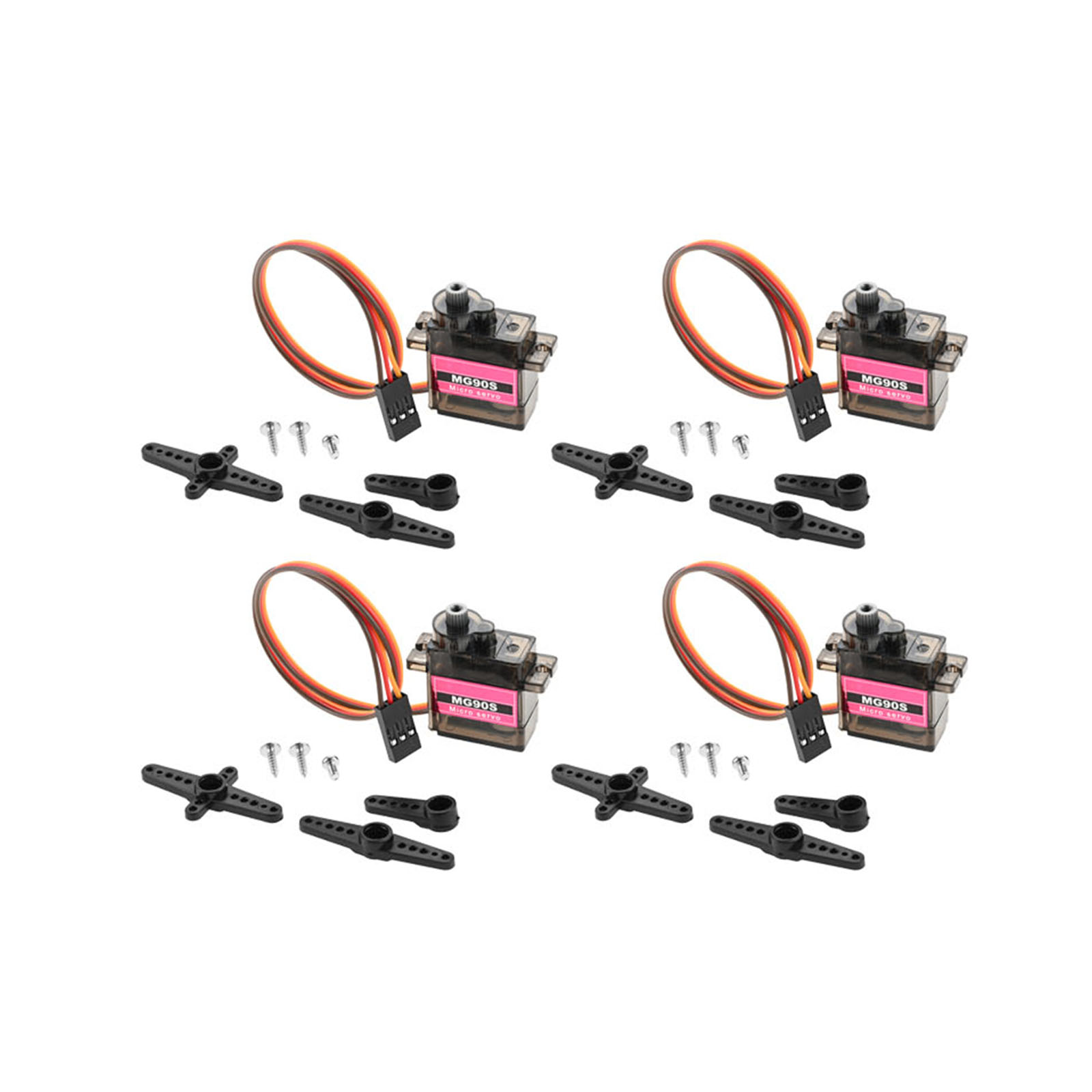 Robot Arm Motor - 4 micro-servomoteurs à engrenages métalliques 90°